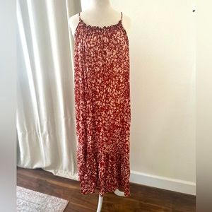 Frees people long flowing  spagatti strap dress with low cut back